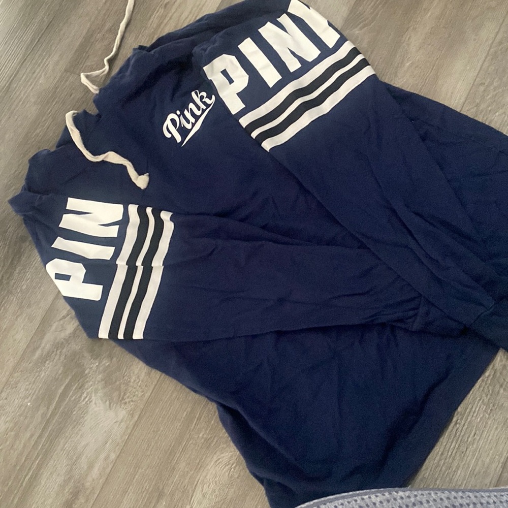 PINK thin varsity hoodie